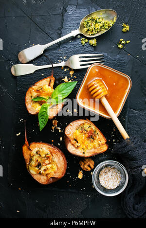 baked pears with cheese nuts honey, stock photo Stock Photo