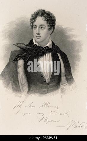 Lord George Gordon Noel BYRON (1788-1824), 6th Baron Byron: English poet. Stock Photo