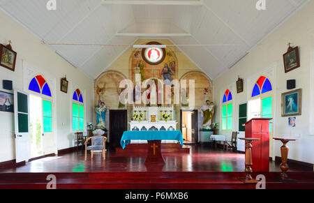 Interior of Our Lady of the Sacred Heart, Catholic Church, Thursday Island, Torres Strait Islands, Far North Queensland, FNQ, QLD, Australia Stock Photo