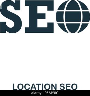 Location Seo icon. Line style icon design. UI. Illustration of location seo icon. Pictogram isolated on white. Ready to use in web design, apps, softw Stock Vector