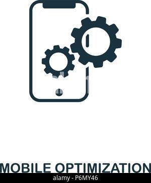 Mobile Optimization icon. Line style icon design. UI. Illustration of mobile optimization icon. Pictogram isolated on white. Ready to use in web desig Stock Vector