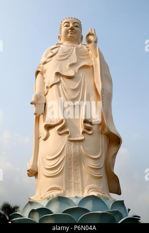 Vinh Trang Buddhist temple.  Amitabha Buddha statue.  My Tho. Vietnam. Stock Photo