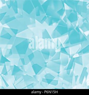 turquoise blue watercolor transparent triangles background pattern, vector illustration Stock Vector
