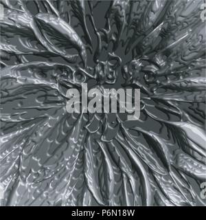 grey abstract 3d close up blossom flower background pattern, vector illustration Stock Vector