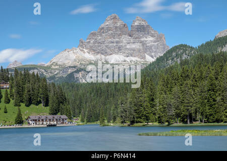 Lake Misurina, Belluno, Veneto, Dolomites, Italy, Europe Stock Photo