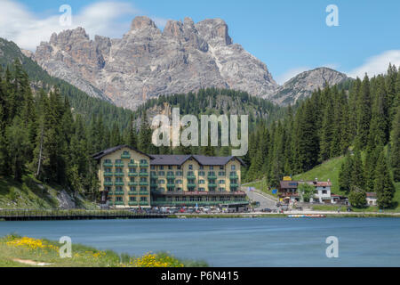 Lake Misurina, Belluno, Veneto, Dolomites, Italy, Europe Stock Photo