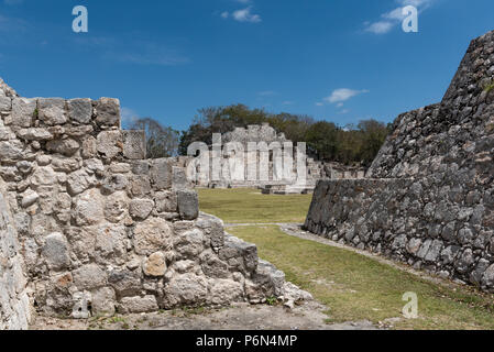 Ruins of the ancient Mayan city of Edzna near campeche, mexico Stock Photo