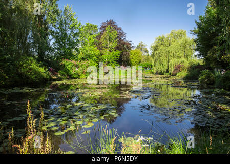 The Water Lily Pond in summer, garden at the home of Impressionist painter Claude Monet in Giverny, Eure, Normandy, France Stock Photo