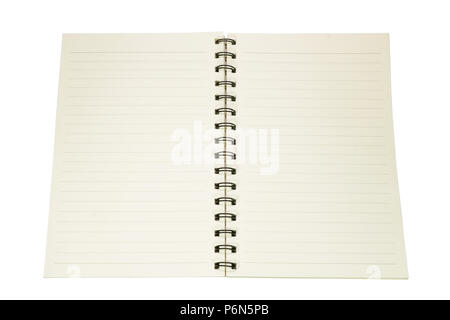 isolated open empty notebook with lined pages Stock Photo