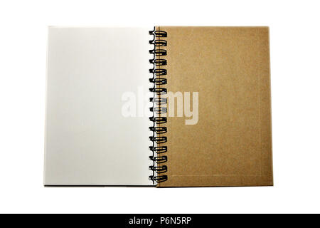 isolated open empty notebook with lined pages Stock Photo