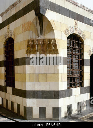 Syria. Damascus. (Ancient City). Azam Palace. It was built in 1749-1752. Private residence for As'ad Pasha al-Azm, governor of Damascus. Ottoman style. Architectural detail. Stonework in the facade. Stock Photo