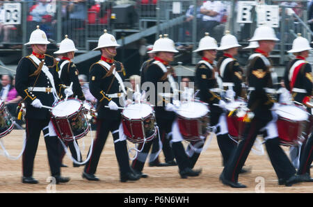 The Duke of Cambridge watches as over 250 musicians from the Massed Bands of the Royal Marines perform their world-renowned Beating Retreat on London's iconic Horseguards Parade  Featuring: Atmosphere Where: London, United Kingdom When: 31 May 2018 Credit: John Rainford/WENN Stock Photo