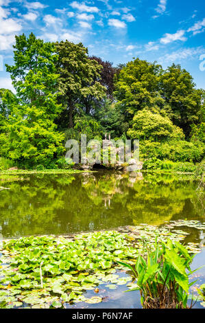 Parc de Bagatelle has been voted one of the top 10 most beautiful gardens in the world. It is located within the Bois de Boulogne in Paris, France Stock Photo