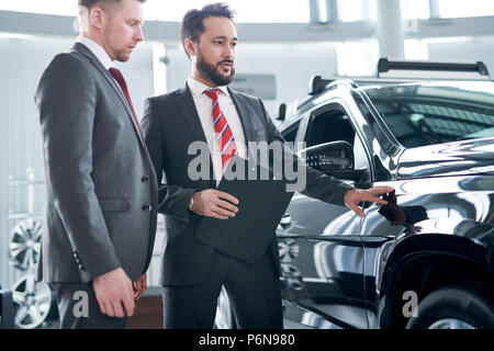 Choosing a car Stock Photo