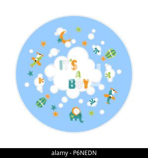 Baby Boy Circle Sticker