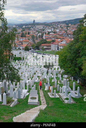 The Martyrs' Memorial Cemetery Kovači in Stari Grad, Sarajevo,Bosnia and Herzegovina. Stock Photo