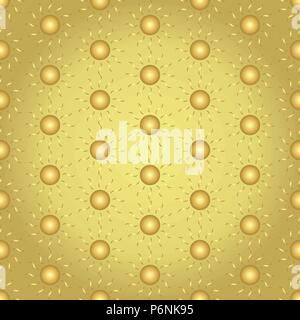 Gold Sun shape seamless pattern on pastel color. Circle and swirl in sweet style for abstract or graphic design Stock Vector