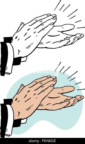 A pair of male hands clapping in applause. Stock Vector