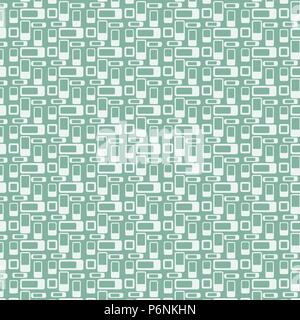 Green rounded corner rectangle pattern on pastel background. Abstract rectangle  pattern style for graphic or modern design. Stock Vector
