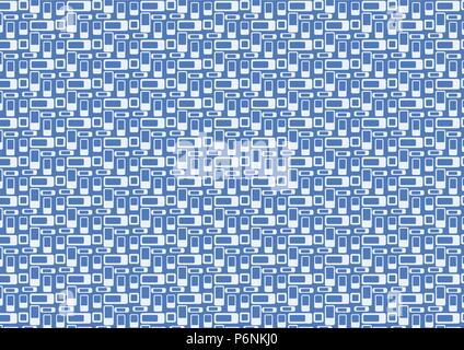 Rounded corner rectangle pattern on dark blue color. Abstract and modern rectangle seamless pattern style for design. Stock Vector