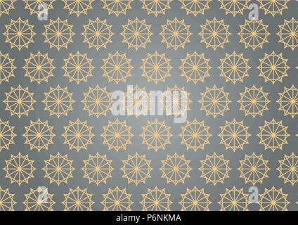 Classic hexagon pattern on pastel color. Retro star style. Stock Vector