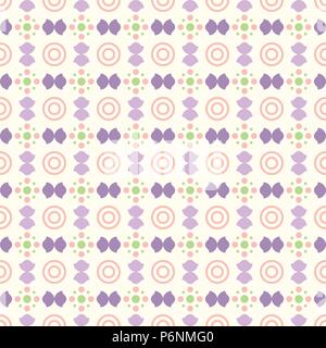 Purple curve cup and circle pattern on pastel color. Vintage and modern seamless pattern style for cute or graphic design Stock Vector