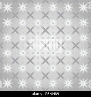 Silver asterisk or crossed line and circle and triangle seamless pattern. Abstract and classic pattern style for design Stock Vector