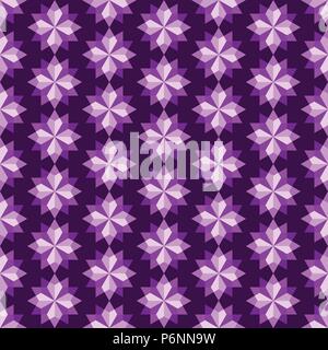 Purple modern rhomboid or star seamless pattern in abstract feature. Graphic pattern in fashionable style for graphic or geometry design Stock Vector