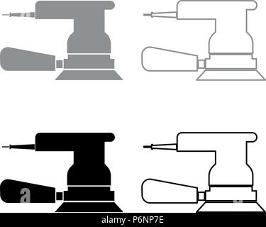Eccentric grinder icon set grey black color I flat style simple image Stock Vector