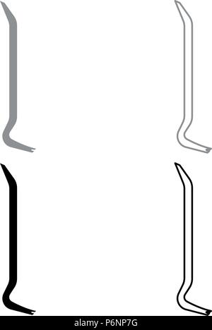Pinch bar icon set grey black color I flat style simple image Stock Vector