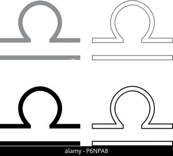 Libra symbol zodiac icon set grey black color I flat style simple image Stock Vector