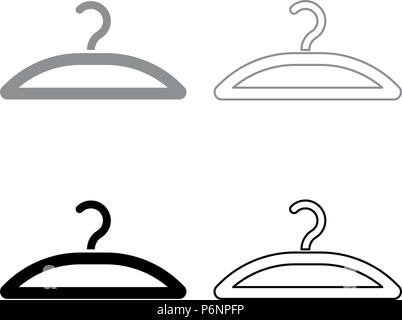 Hanger icon set grey black color I flat style simple image Stock Vector