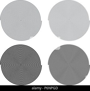 Spiral icon set grey black color I flat style simple image Stock Vector