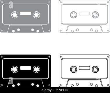 flat grey audio cassette symbol or icon vector illustration Stock ...