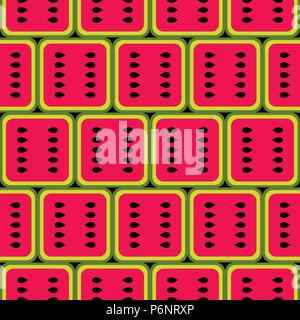 seamless background with watermelon. vector. Stock Vector