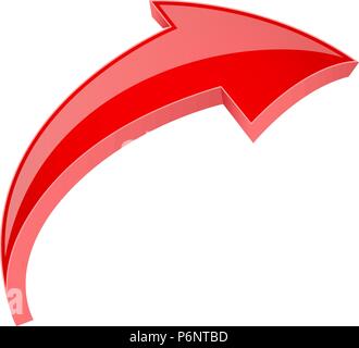 Red 3d shiny arrow. Next sign Stock Vector