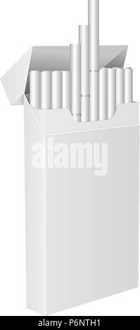Pack of cigarettes. Blank open pack Stock Vector