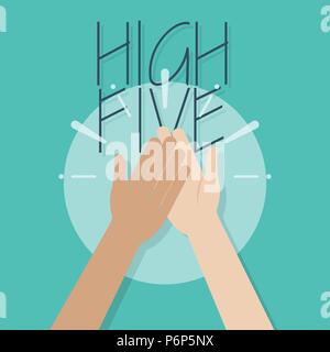 High Five Illustration. Two Hands Clapping Stock Vector