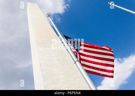 Washington, D.C. The Washington Monument, an obelisk on the National Mall built to commemorate George Washington, first President of the United States Stock Photo