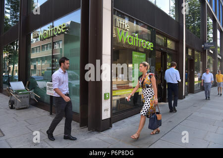 Supermarket Little Waitrose on Portman Square off Baker Street, central London. John Lewis has announced they will be selling this branch to the Co-op Stock Photo