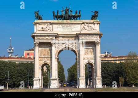 Arco della Pace (Arch of Peace),  Milan, Italy. Stock Photo