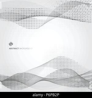 Abstract smooth gray color wave lines motion pattern. Vector illustration Stock Vector