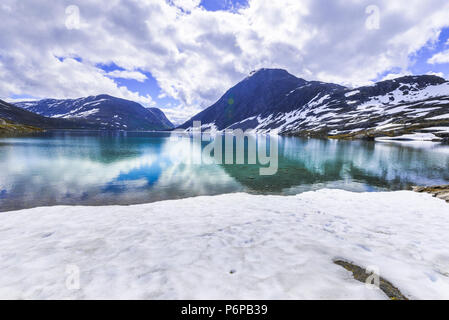 Mountains and Djupvatnet lake near Geiranger, More og Romsdal, Norway ...