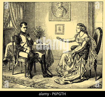Napoleon I and Queen Luise in Tilsit, Wilhelm Camphausen  1881 Stock Photo