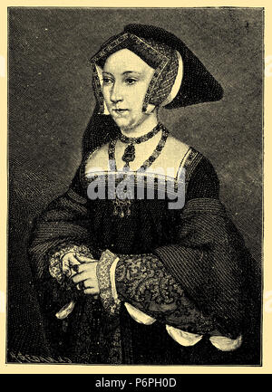 Johanna Seymour, third wife of Henry VIII. After the painting Holbein d. J. in the Belvedere to Vienna,   1899 Stock Photo