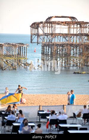 Brighton Seafront on a summers evening Stock Photo