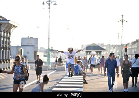 Brighton Seafront on a summers evening Stock Photo