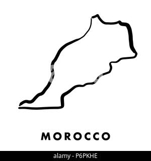 Morocco simple map outline - smooth simplified country shape map vector. Stock Vector