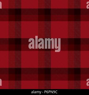 Black and red tartan vector seamless pattern background 2 Stock Vector