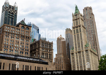 New York City / USA - JUN 20 2018: Skyscraper and old